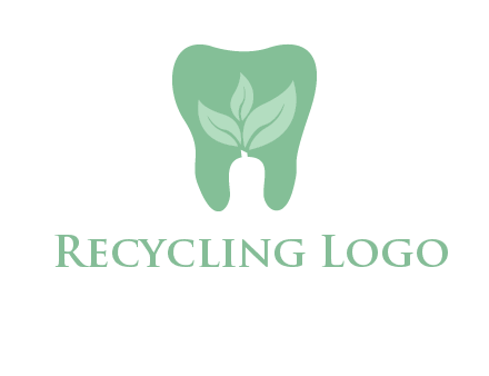 leaves inside tooth logo