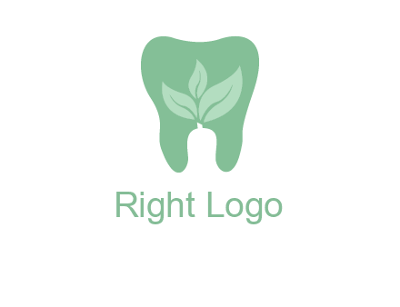 leaves inside tooth logo