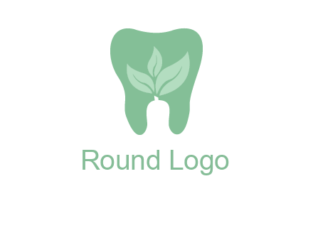 leaves inside tooth logo