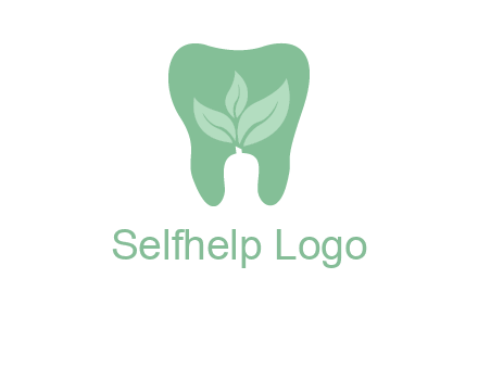 leaves inside tooth logo