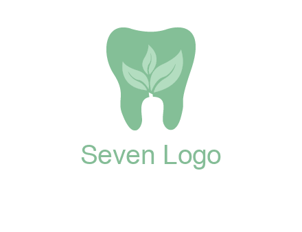 leaves inside tooth logo