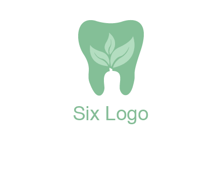 leaves inside tooth logo