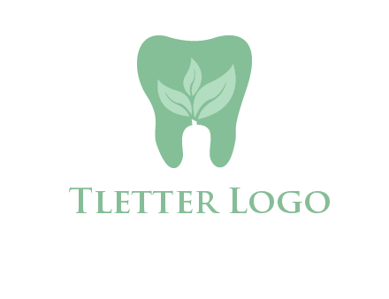 leaves inside tooth logo