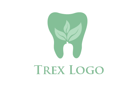 leaves inside tooth logo