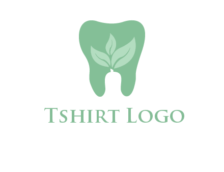 leaves inside tooth logo