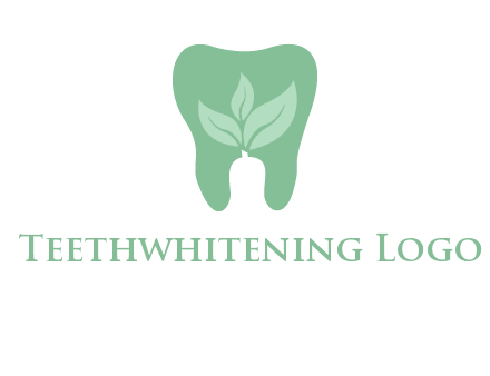 leaves inside tooth logo