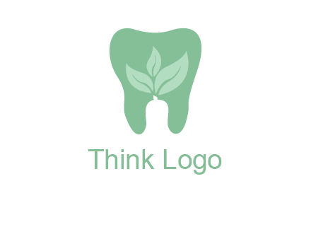 leaves inside tooth logo