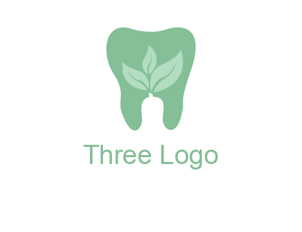 leaves inside tooth logo