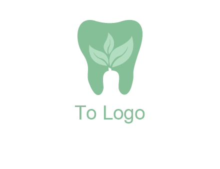 leaves inside tooth logo