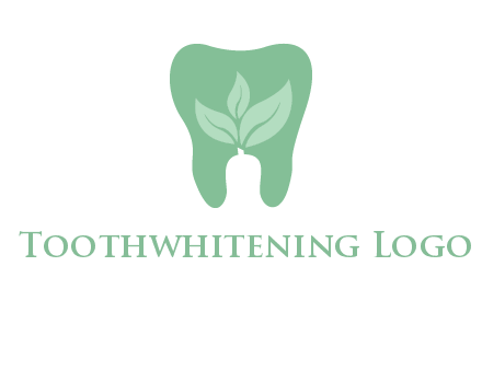 leaves inside tooth logo