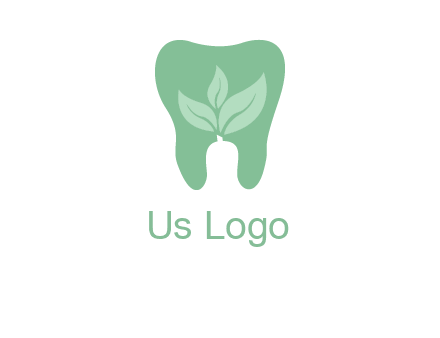 leaves inside tooth logo