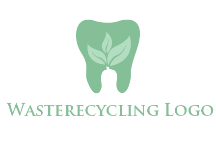 leaves inside tooth logo