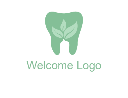 leaves inside tooth logo