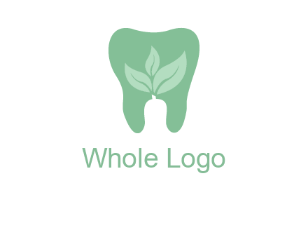 leaves inside tooth logo