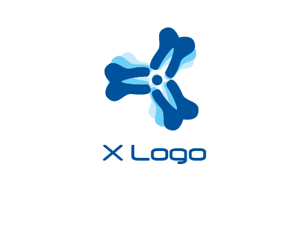 dental logo with tooth x-rays forming a fidget spinner