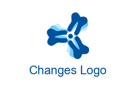 dental logo with tooth x-rays forming a fidget spinner