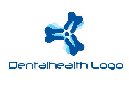 dental logo with tooth x-rays forming a fidget spinner