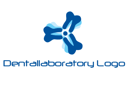 dental logo with tooth x-rays forming a fidget spinner