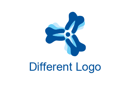 dental logo with tooth x-rays forming a fidget spinner