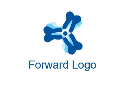 dental logo with tooth x-rays forming a fidget spinner