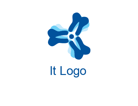 dental logo with tooth x-rays forming a fidget spinner