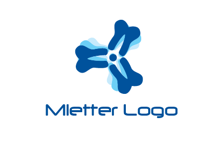 dental logo with tooth x-rays forming a fidget spinner