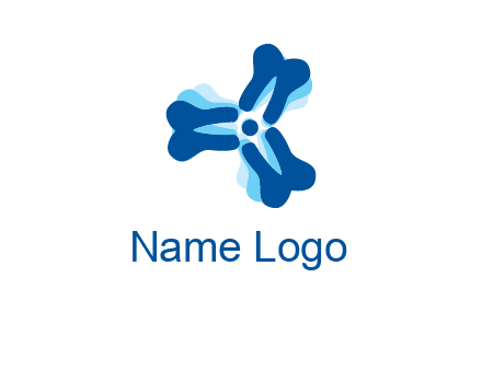 dental logo with tooth x-rays forming a fidget spinner