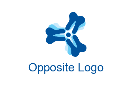 dental logo with tooth x-rays forming a fidget spinner