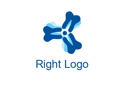 dental logo with tooth x-rays forming a fidget spinner