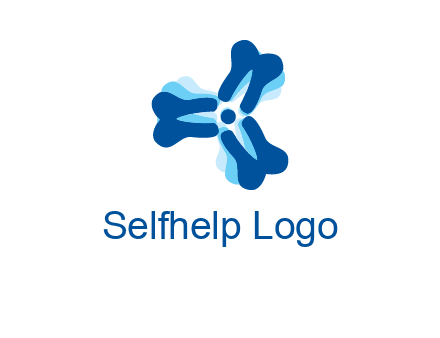dental logo with tooth x-rays forming a fidget spinner