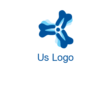 dental logo with tooth x-rays forming a fidget spinner