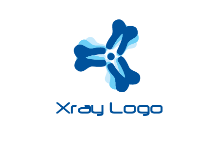 dental logo with tooth x-rays forming a fidget spinner