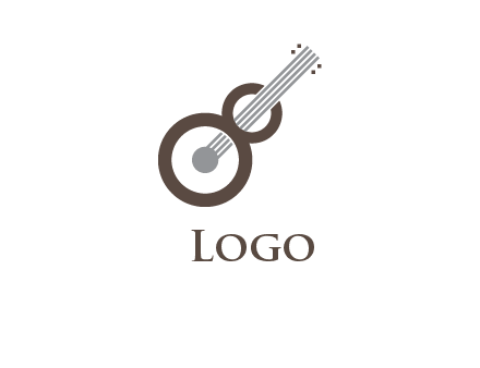 number 8 forming the guitar body in logo