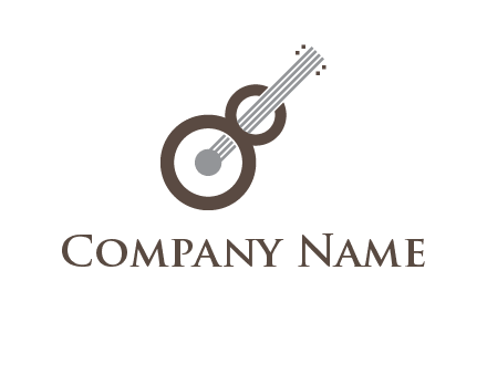 number 8 forming the guitar body in logo