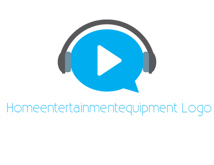 play button wearing headphones logo