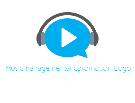 play button wearing headphones logo