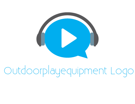 play button wearing headphones logo