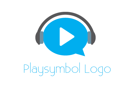 play button wearing headphones logo