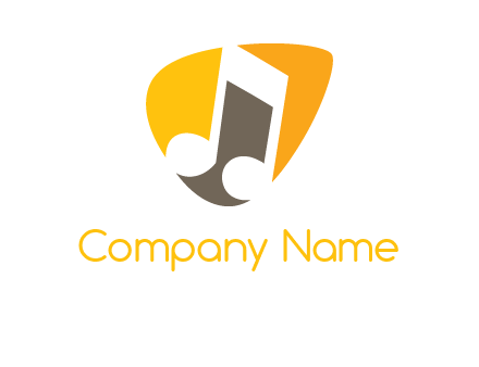 music note inside guitar pick logo