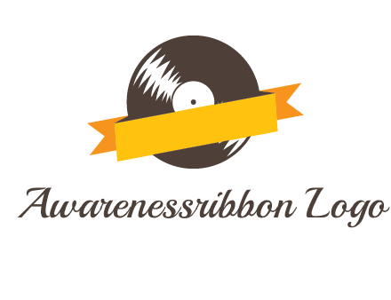 ribbon over vinyl logo