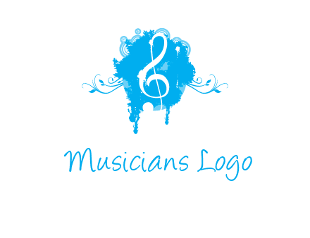 music note inside ink bot with vines logo