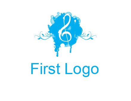 music note inside ink bot with vines logo