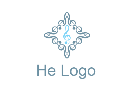 music note inside filigree tile logo