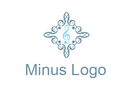 music note inside filigree tile logo