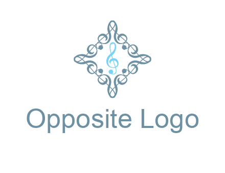 music note inside filigree tile logo