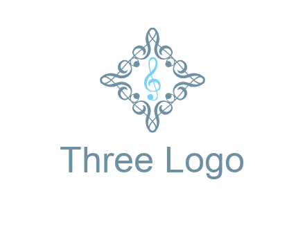 music note inside filigree tile logo