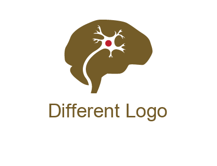 nerve cell inside brain logo
