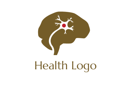 nerve cell inside brain logo