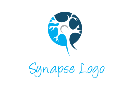 nerve cell and synapse logo