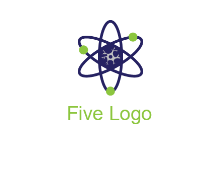 neuroanatomy or nuclear logo showing a cell inside an atomic model